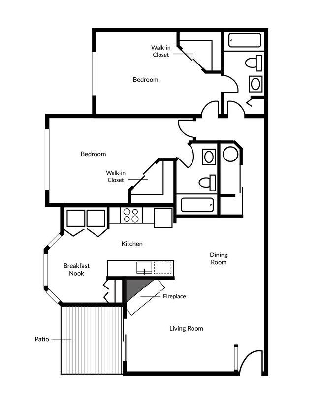 2 Bed 2 Bath  B 29201 floor plan